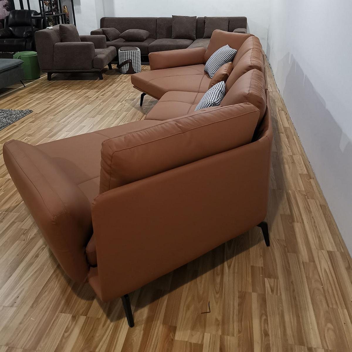 Couch in Europe Ecksofa Wohnlandschaft Sofa Polster Made JVmoebel L-Form Sofa, Ecksofa Braun
