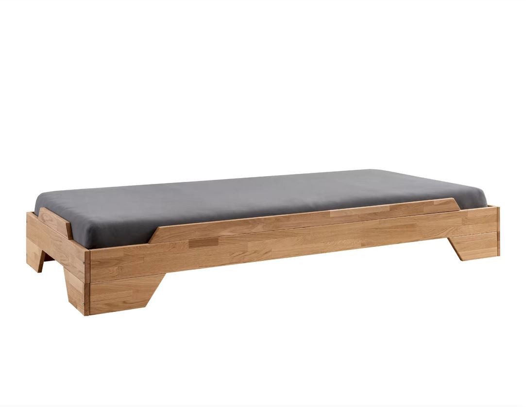 Stapelbett Stapelbett 90x200cm 'Pisa' Wildeiche massiv geölt