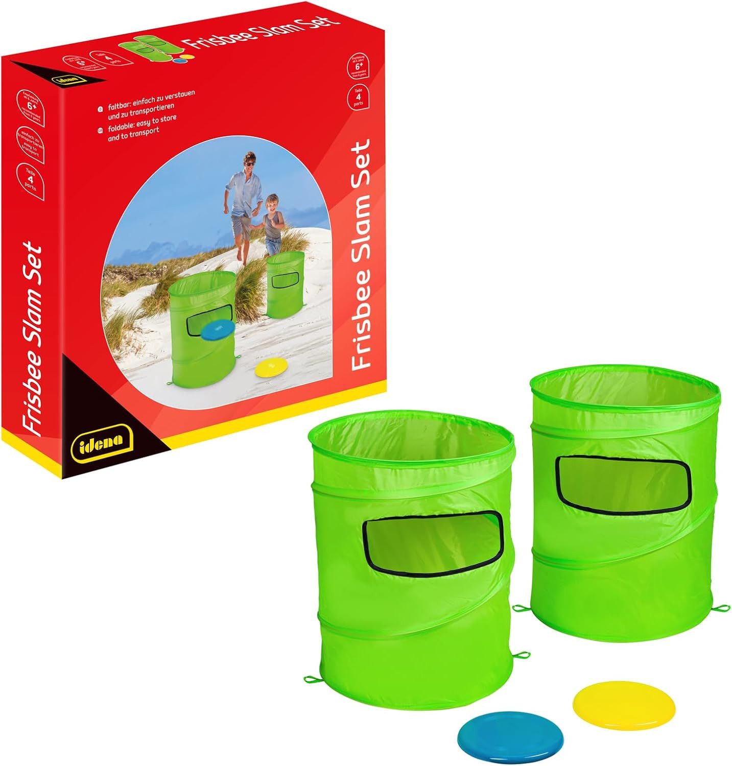 Idena Spiel Idena Wurfscheibe Slam Set 4-teilig – 2 Körbe & 2 Scheiben