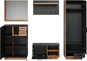 INOSIGN Garderoben-Set Premont, (5-St), 5-teiliges Garderoben Set, 2 Spiegel, Sitzbank, Soft-Close