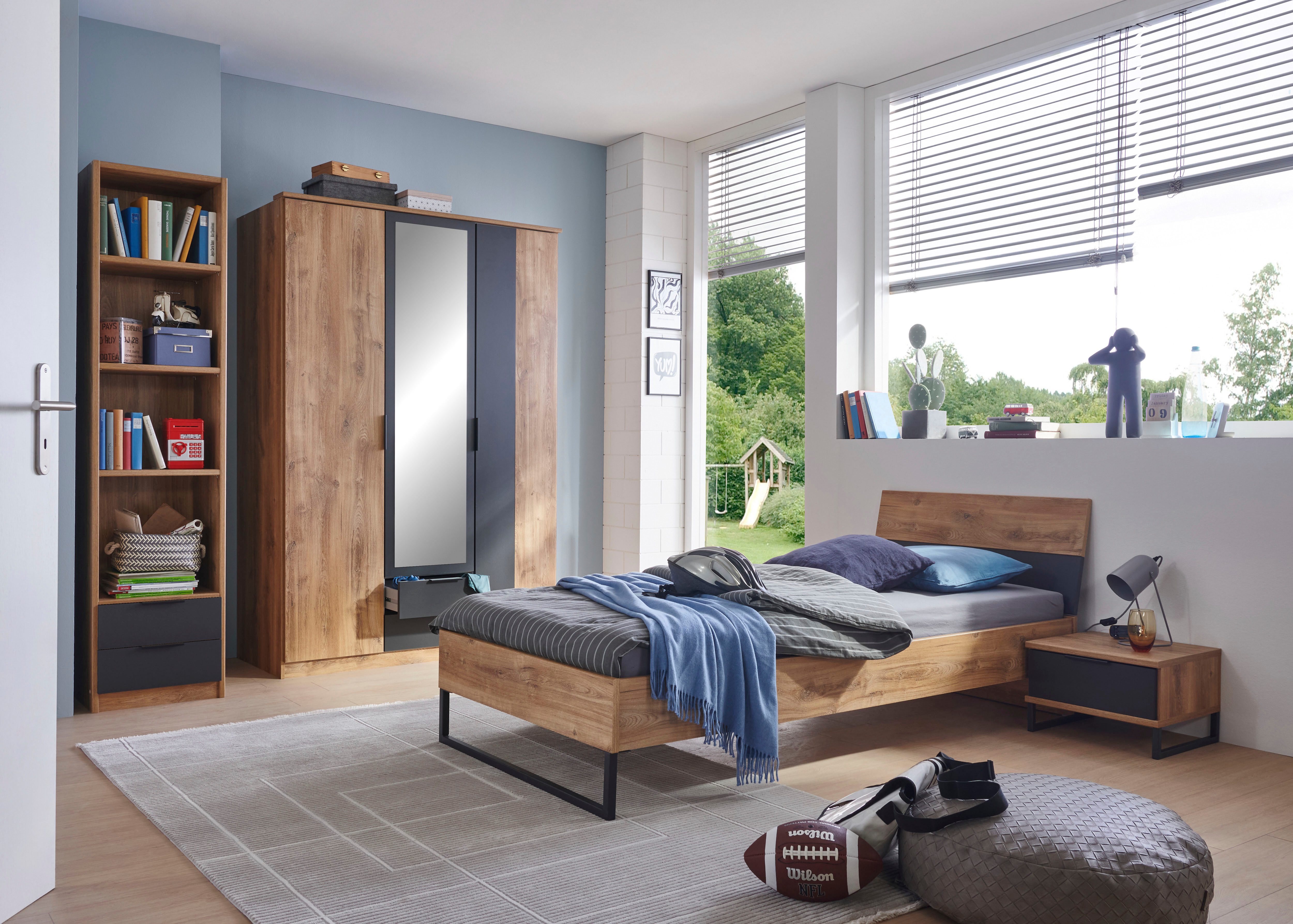 Wimex Einzelbett Texel erhältlich in den Breiten 90 & 140cm, Mit Metallkufe, Bett im Industrial Look