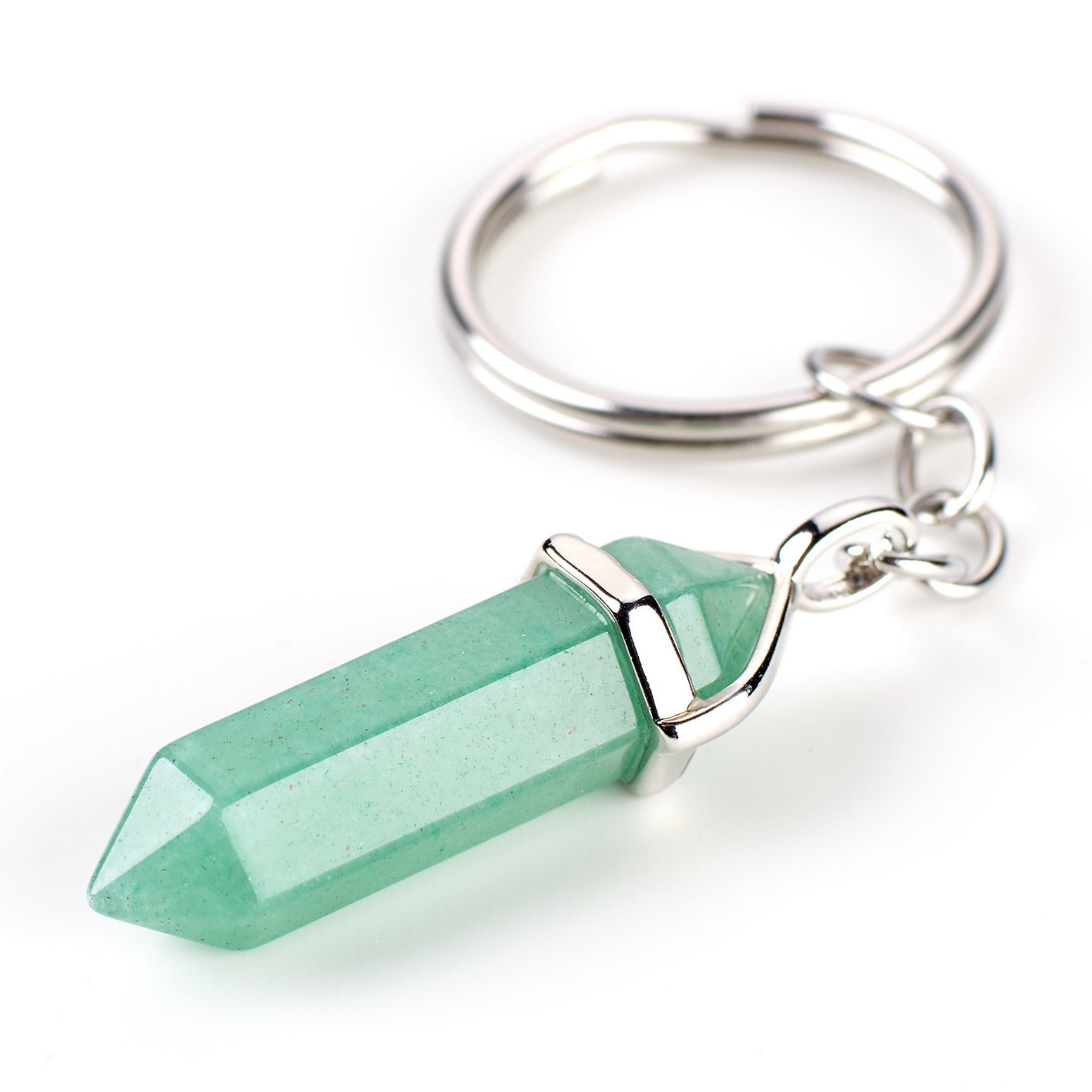 LAVISA Anhänger Schlüssel Edelstein - Schlüsselanhänger - Glücksbringer - Naturstein - Talisman, Edelstein Schlüsselanhänger Makramee Boho Glücksbringer Kristall