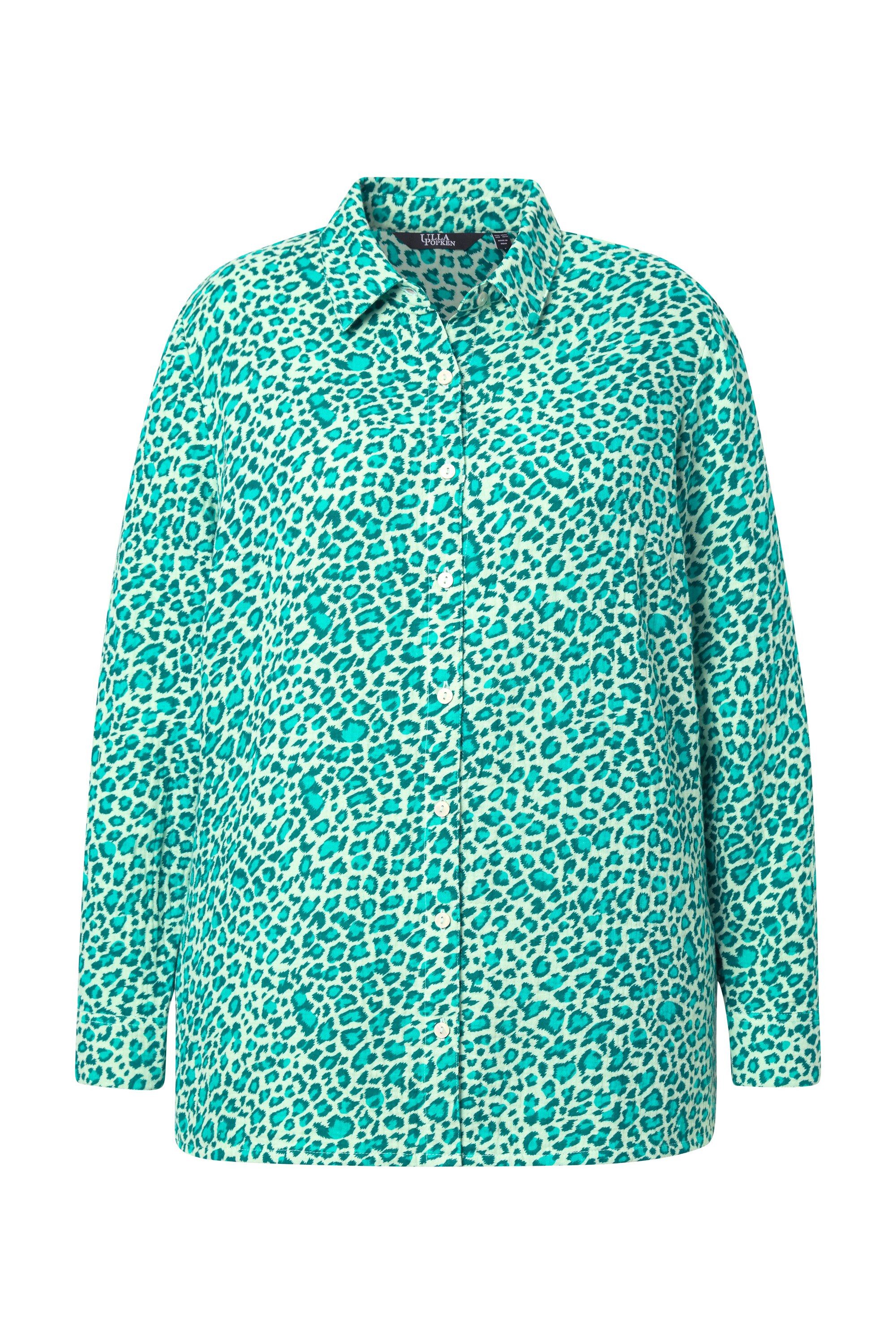 Angel of Style Hemdbluse Bluse oversized Musselin Leo-Druck