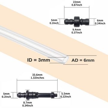 Jotaca Milchschlauch-Adapter 6x Milchschlauch Silikonschläuche Ersatz + 3x Anschlussnippel - Set kompatibel mit Jura Geräten für Milchschaum Aufschäumer, Zubehör für Jura Kaffeevollautomaten, Schlauch Innendurchmesser 3mm - Schlauch Außendurchmesser 6mm