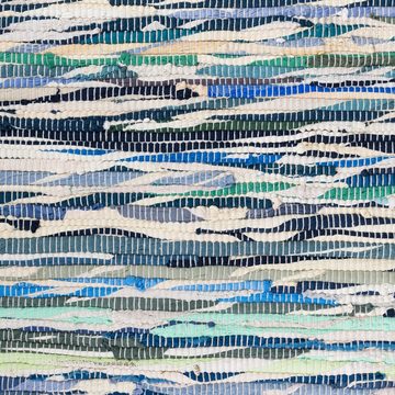 Teppich Traditioneller DURRIE Teppich blau-grau rechteckig diverse Größen, LebensWohnArt, Höhe: 38 mm