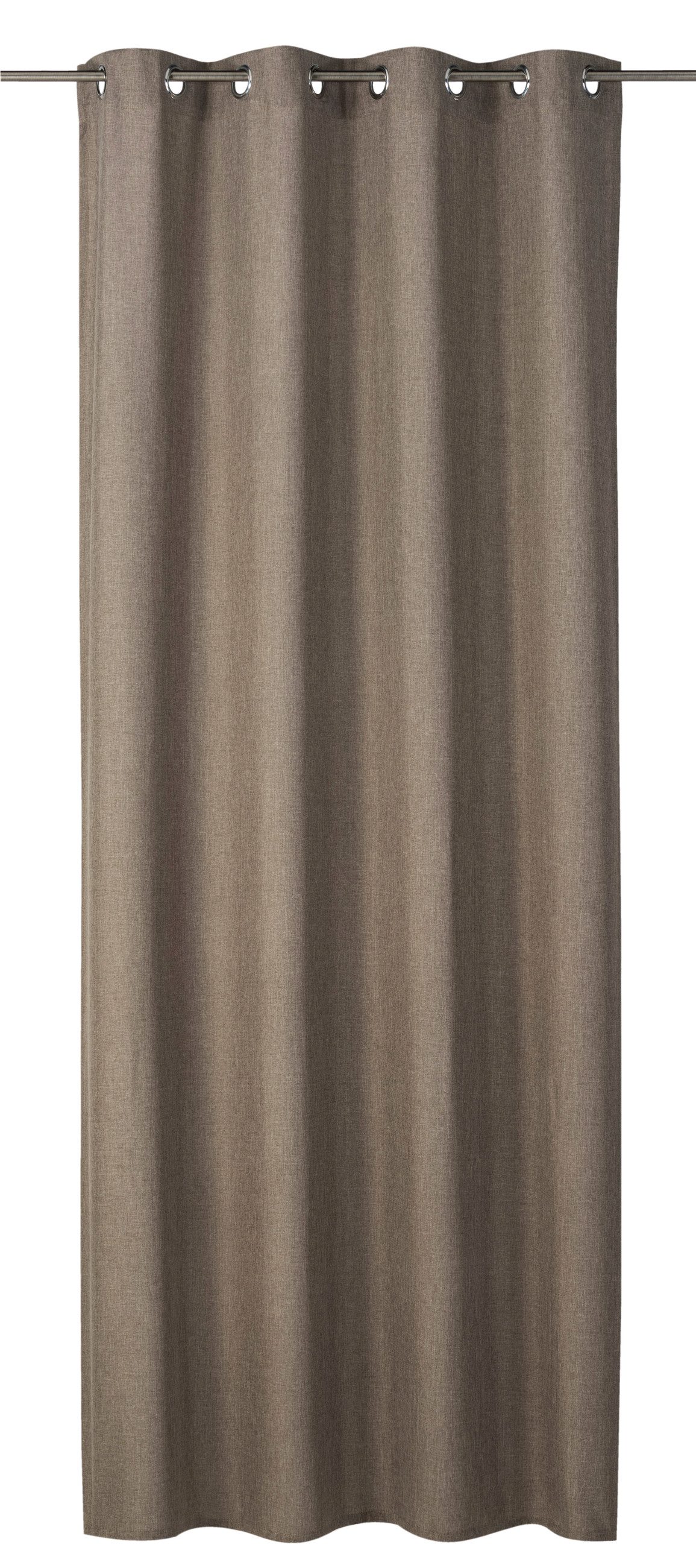 ELBERSDRUCKE Vorhang Ösenschal Lino braun blickdicht 255x140cm Uni Vorhang günstig online kaufen