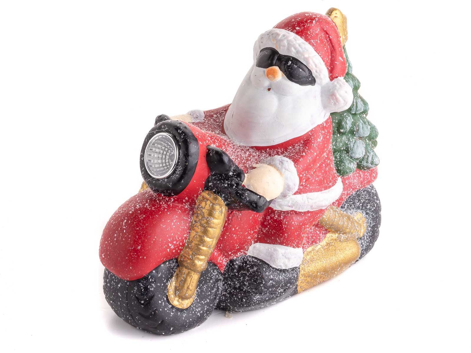 CEPEWA Aktentasche Dekofigur Weihnachtsmann auf Motorrad