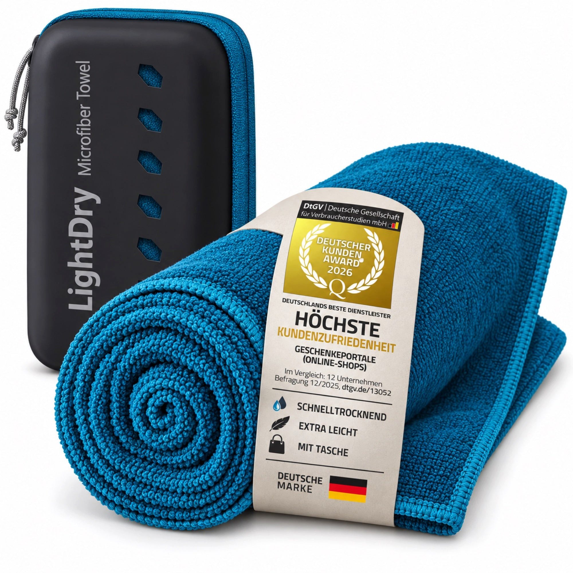 LightDry Sporthandtuch LIGHTDRY Sporthandtuch Mikrofaser, Leicht und Antibakteriell, Mikrofaser, saugfähig, leicht & antibakteriell & schnell trocknend