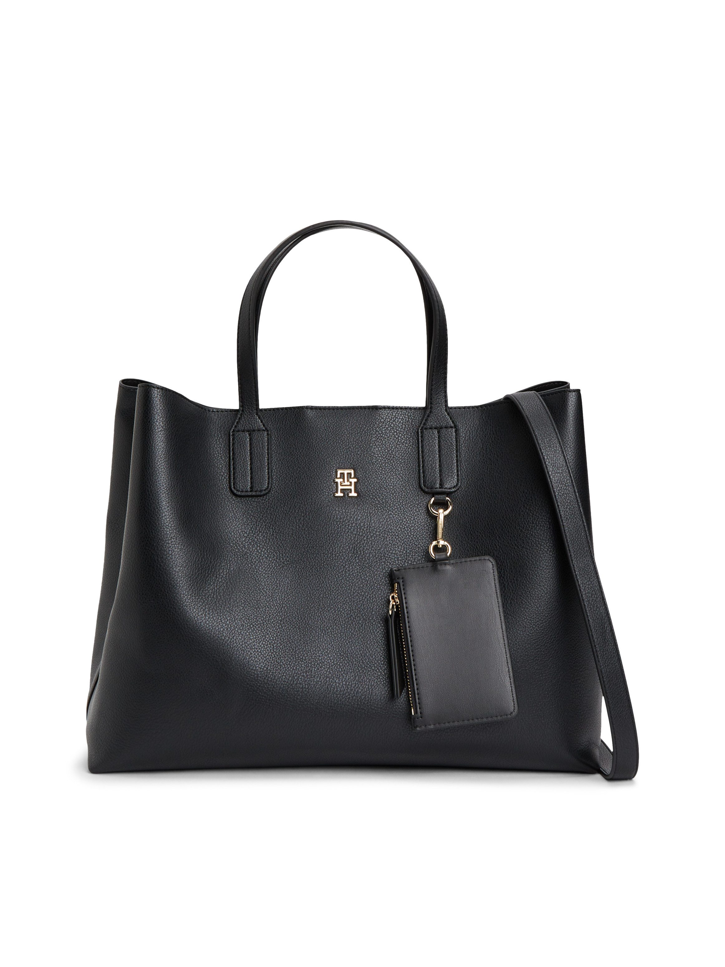 Tommy Hilfiger Henkeltasche TH ICON SATCHEL (Set, Mit Taschenanhänger), Damen Handtasche, Shopper, Satchel mit Taschenanhänger