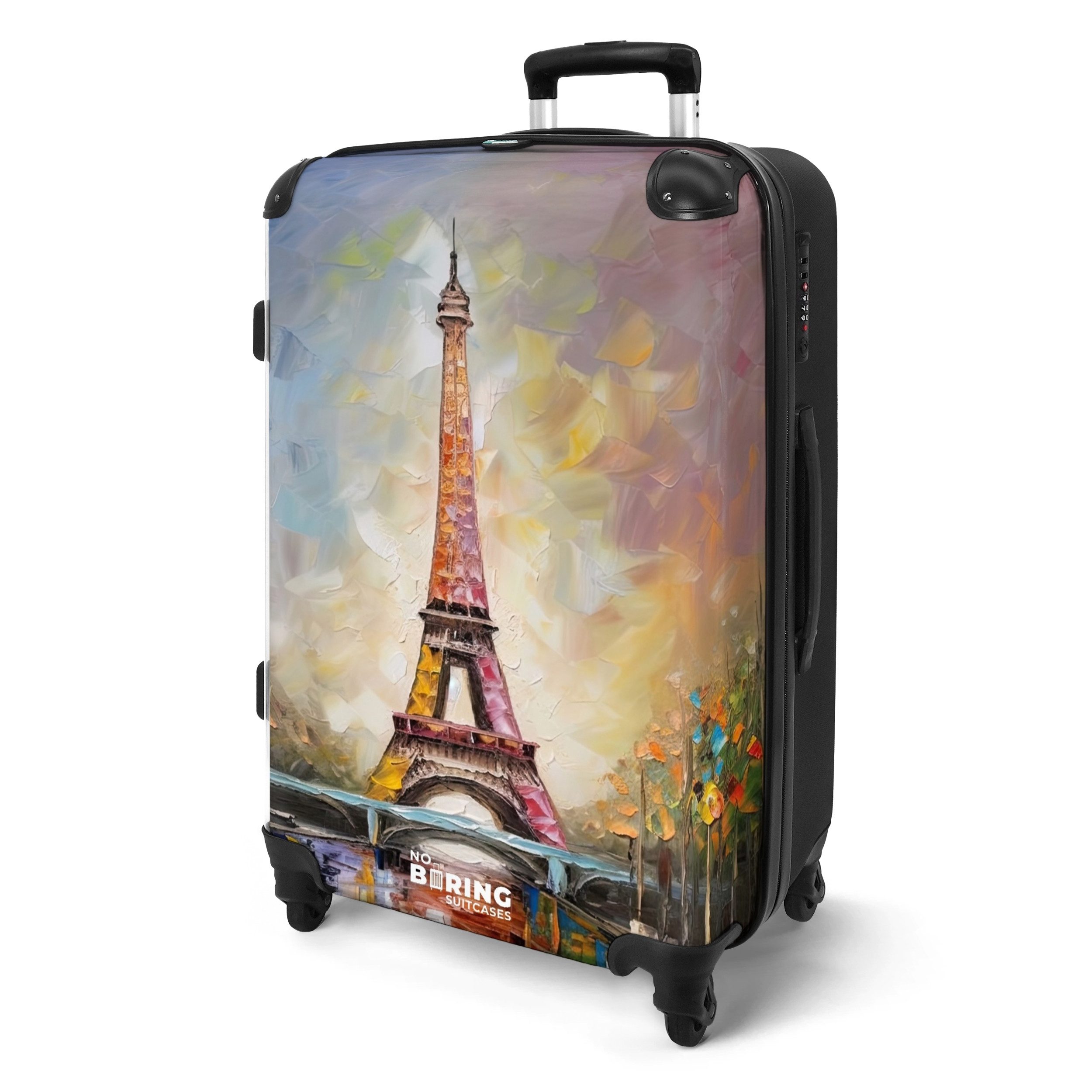 NoBoringSuitcases.com© Hartschalen-Trolley mit leuchtende Räder - Eiffeltur günstig online kaufen