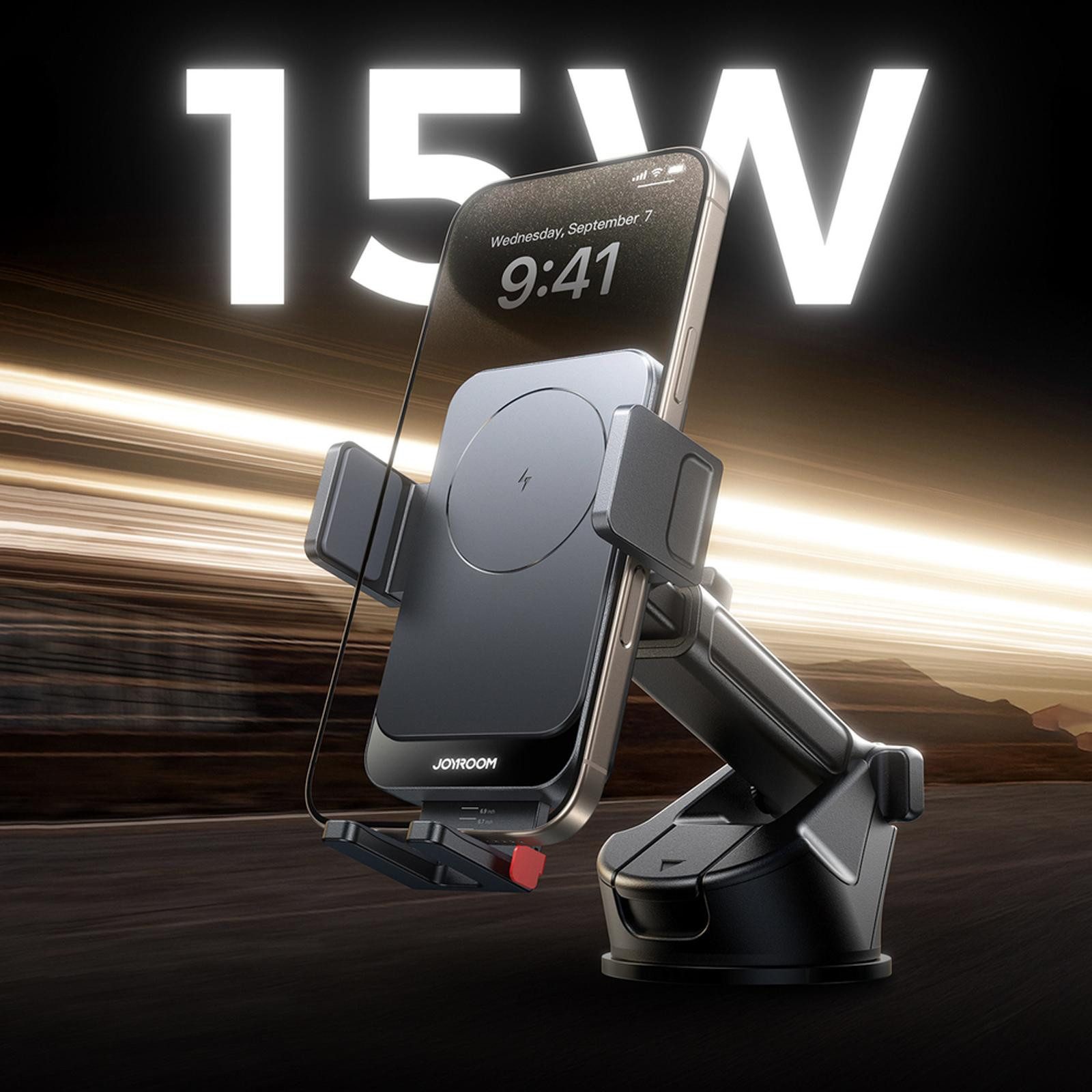 JOYROOM Handy-Halterung JR-ZS241S KFZ Halterung mit wireless Ladefunktion, (bis 6,9 Zoll, Universal Smartphone Handy Halter für PKW LKW Wohnwagen)