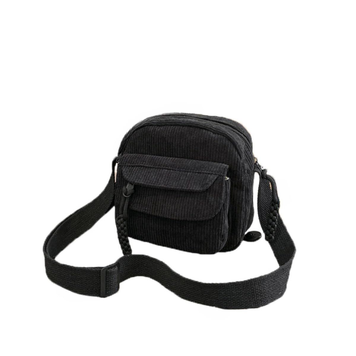 Zaewry Bauchtasche Corduroy Crossbody Tasche, Mini Schultertasche für Damen & Herren, Verstellbarer Schulterriemen, kleine Geldbörse Brieftasche
