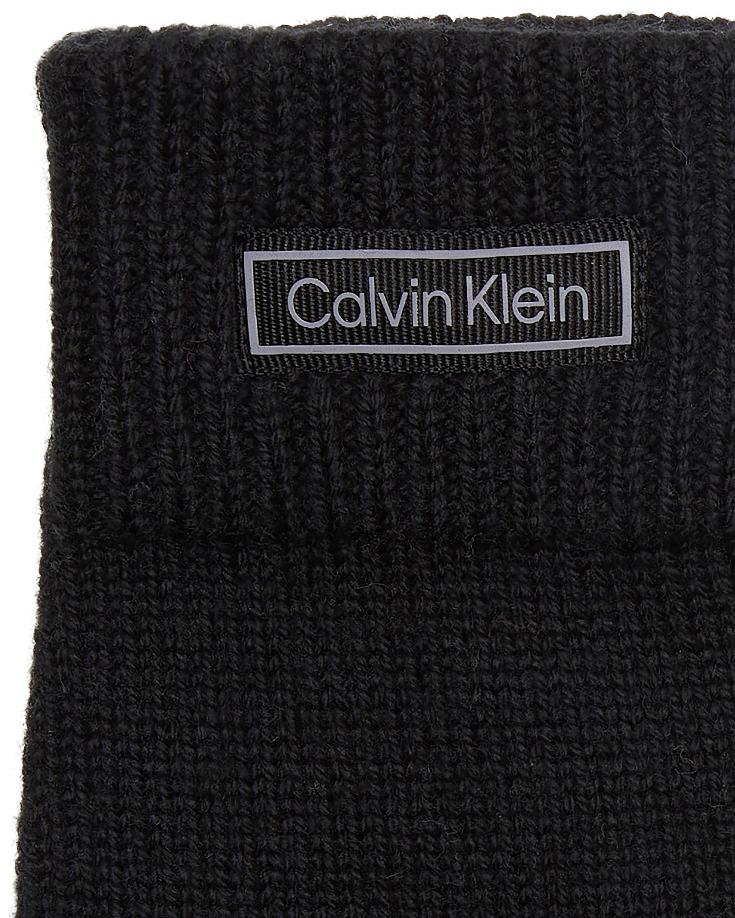 Calvin Klein Strickhandschuhe Rippstrick, warme Wollmix-Qualität