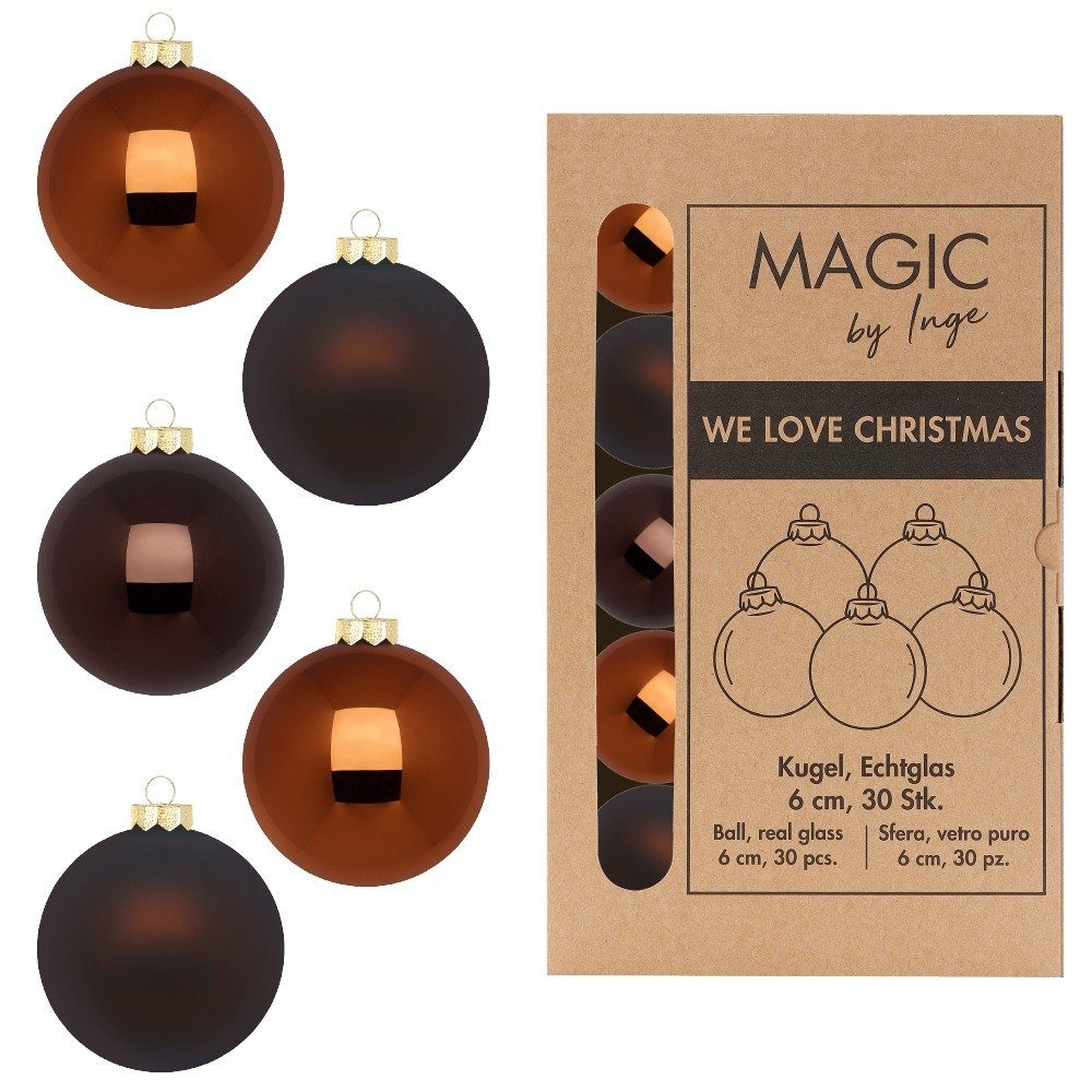 - MAGIC Cognac by Stück Glas 6cm Diamond Weihnachtskugeln 30 Inge Weihnachtsbaumkugel,