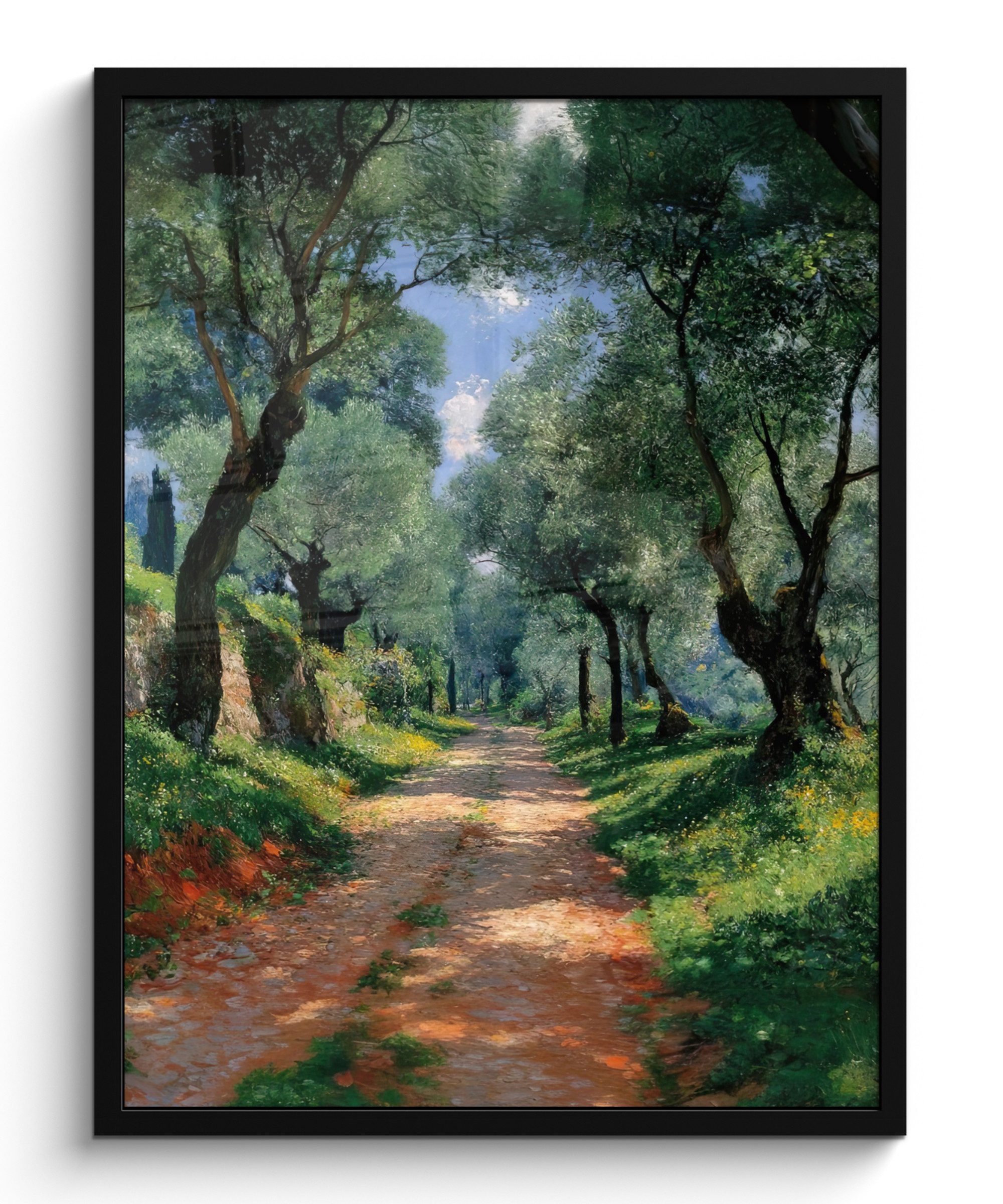 Poster Weg - Bäume - Schatten -