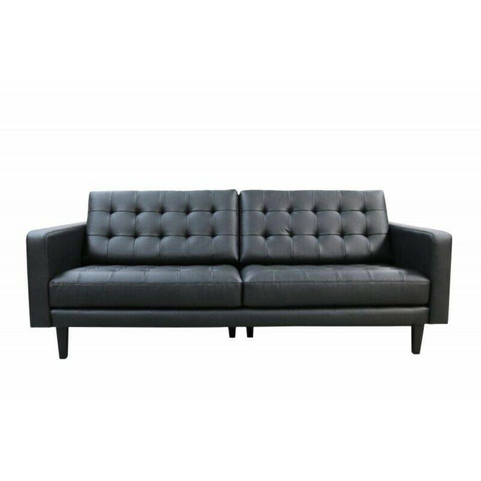 JVmoebel Sofa Schwarze Chesterfield Couch 3-Sitzer 3-er Sofa Design Neu, Made in Europe
