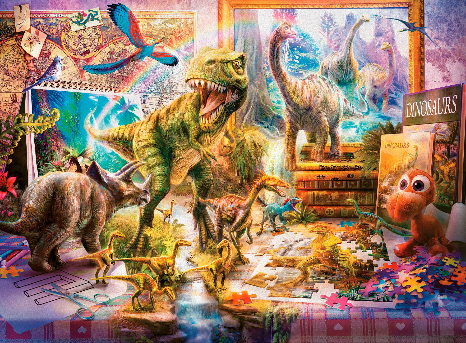 Ravensburger Puzzle Dinos im Kinderzimmer, 100 Puzzleteile, 100 XXL-Teile, günstig online kaufen