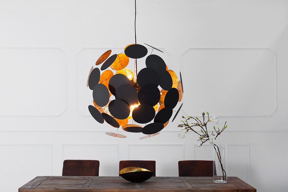 riess-ambiente Hängeleuchte INFINITY HOME 70cm schwarz / gold, ohne Leuchtmittel, Wohnzimmer · Metall · Kugel · Esszimmer · Modern