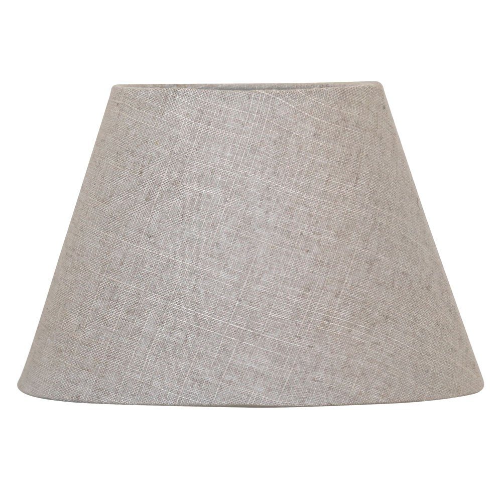 Grafelstein Lampenschirm oval, HARRISON grau ecru rustikaler Stoff Tischlampe Strandhaus G