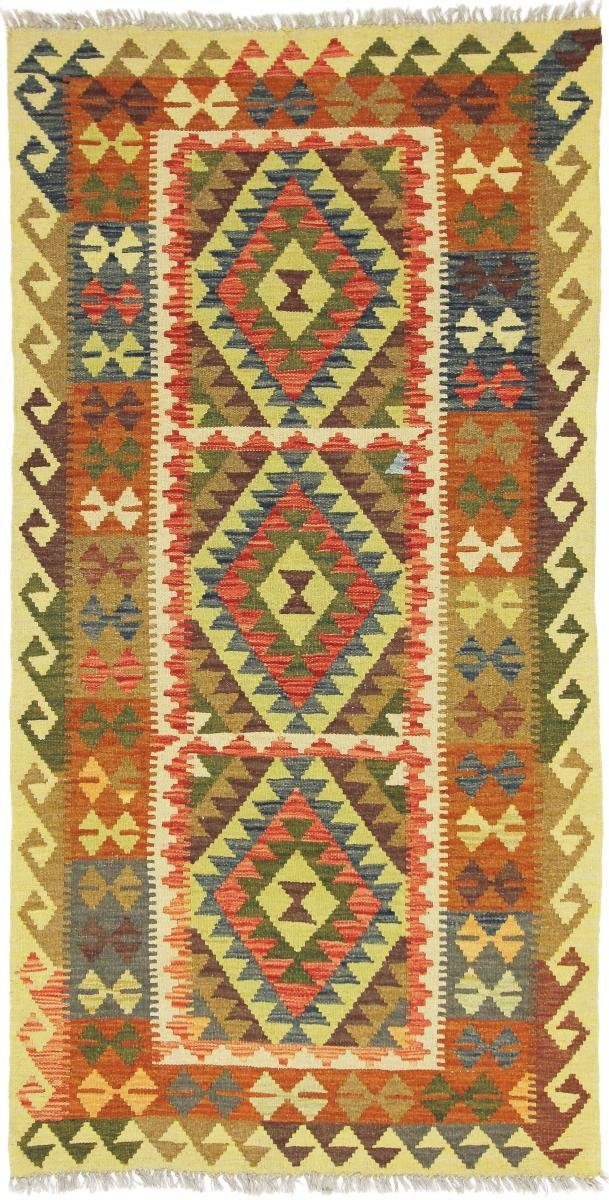 Orientteppich Kelim Afghan 100x201 Handgewebter Orientteppich Läufer, Nain Trading, rechteckig, Höhe: 3 mm