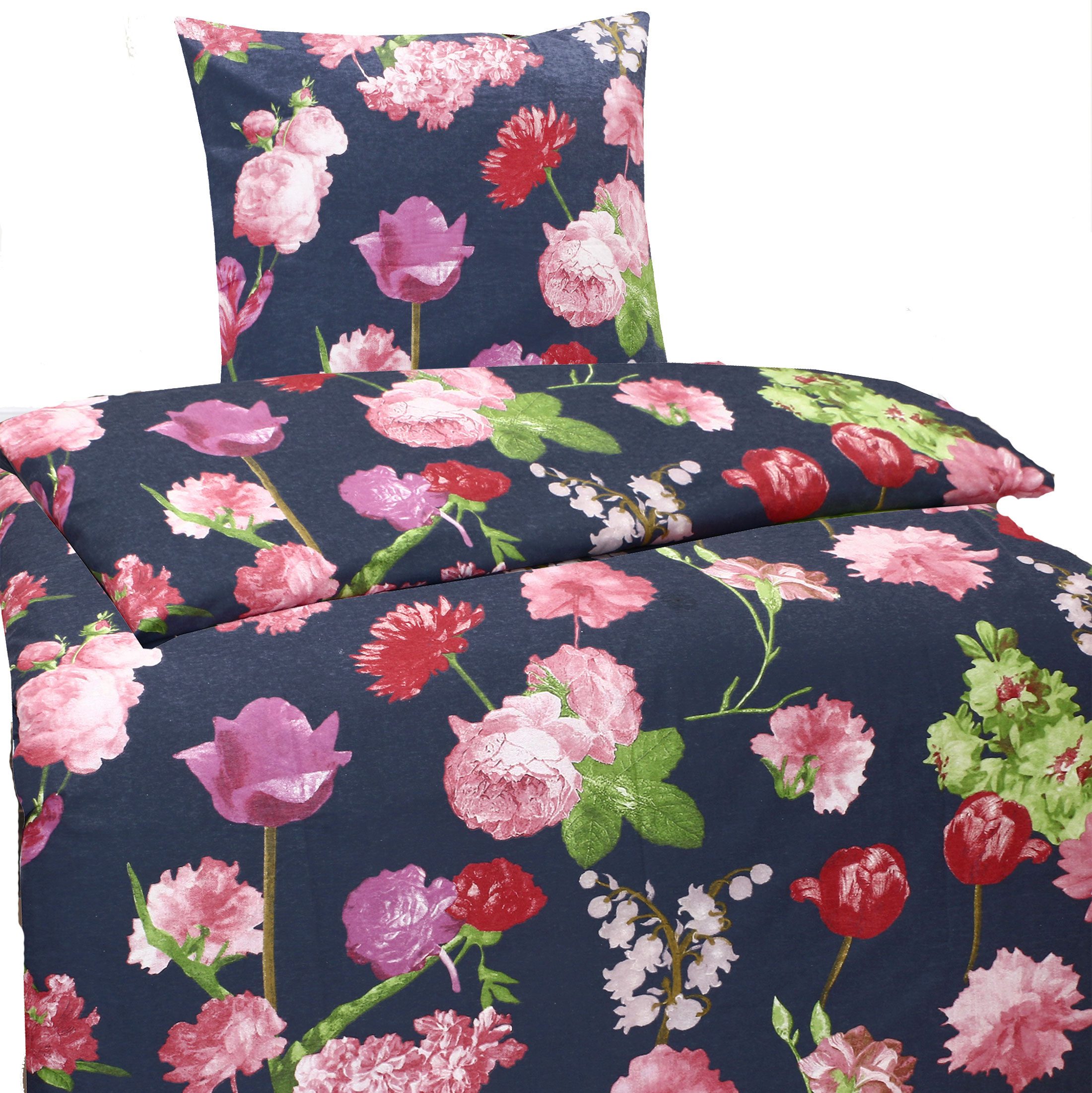 KH-Haushaltshandel Bettwäsche 2-tlg. Biber Winter Bettwäsche 135 x 200 + 80 günstig online kaufen