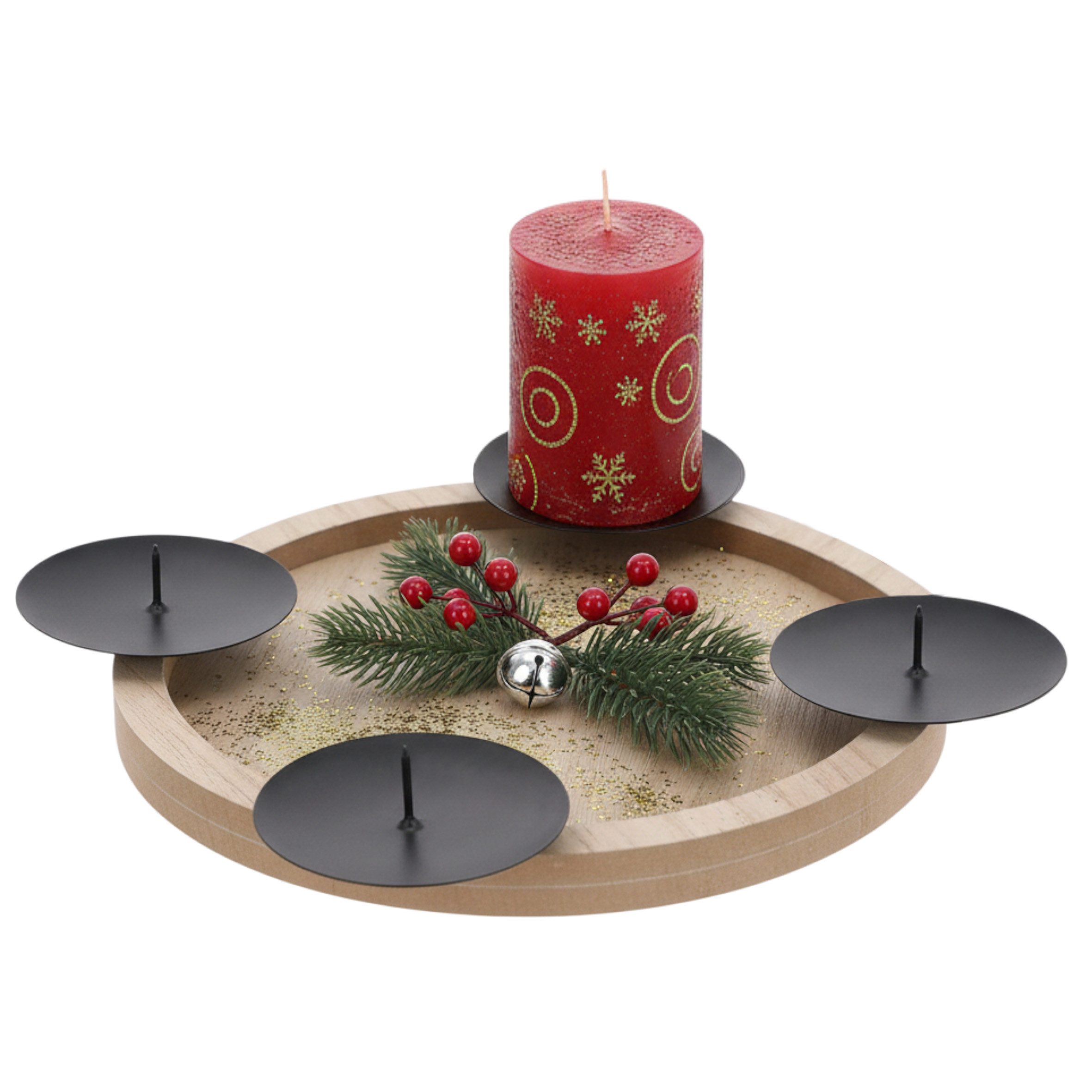 Spetebo Adventskranz Holz Adventskranz zum selbst Dekorieren - 28 cm, Kerze günstig online kaufen