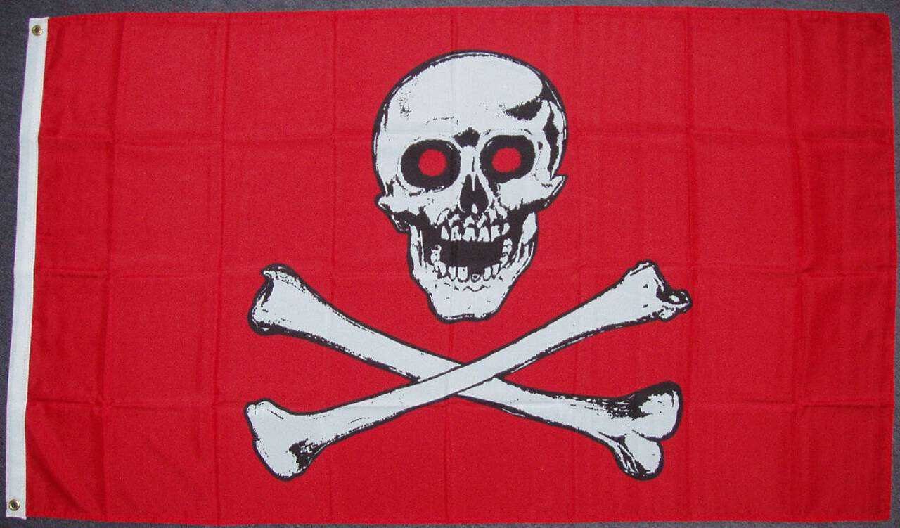 roten rotem Hintergrund Flagge flaggenmeer g/m² 80 und Augen mit Pirat