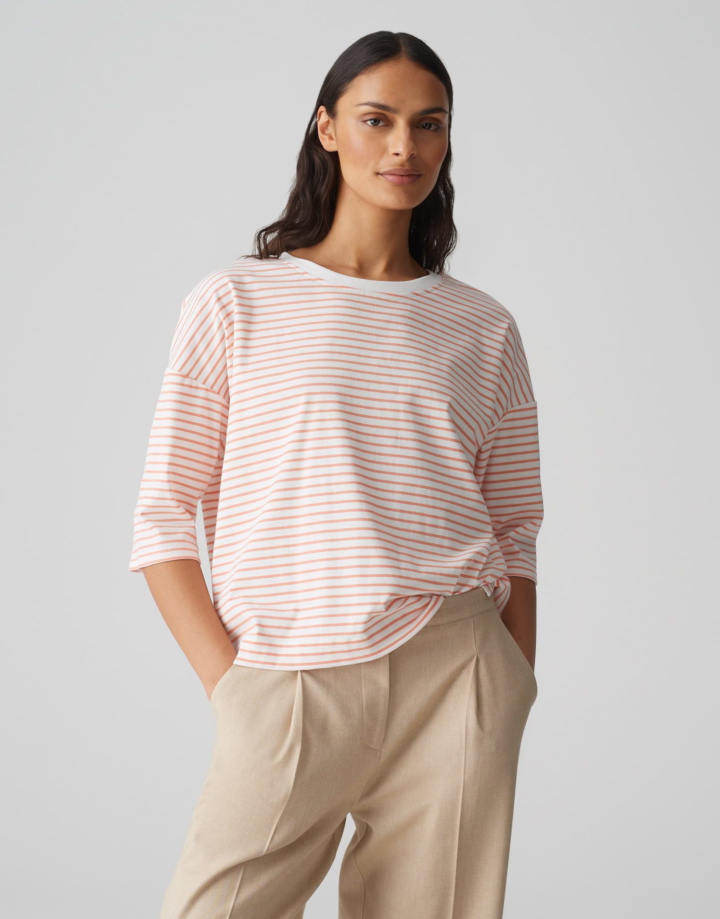 OPUS Kurzarmshirt SEIFEN PREPPY Loose aus günstig online kaufen