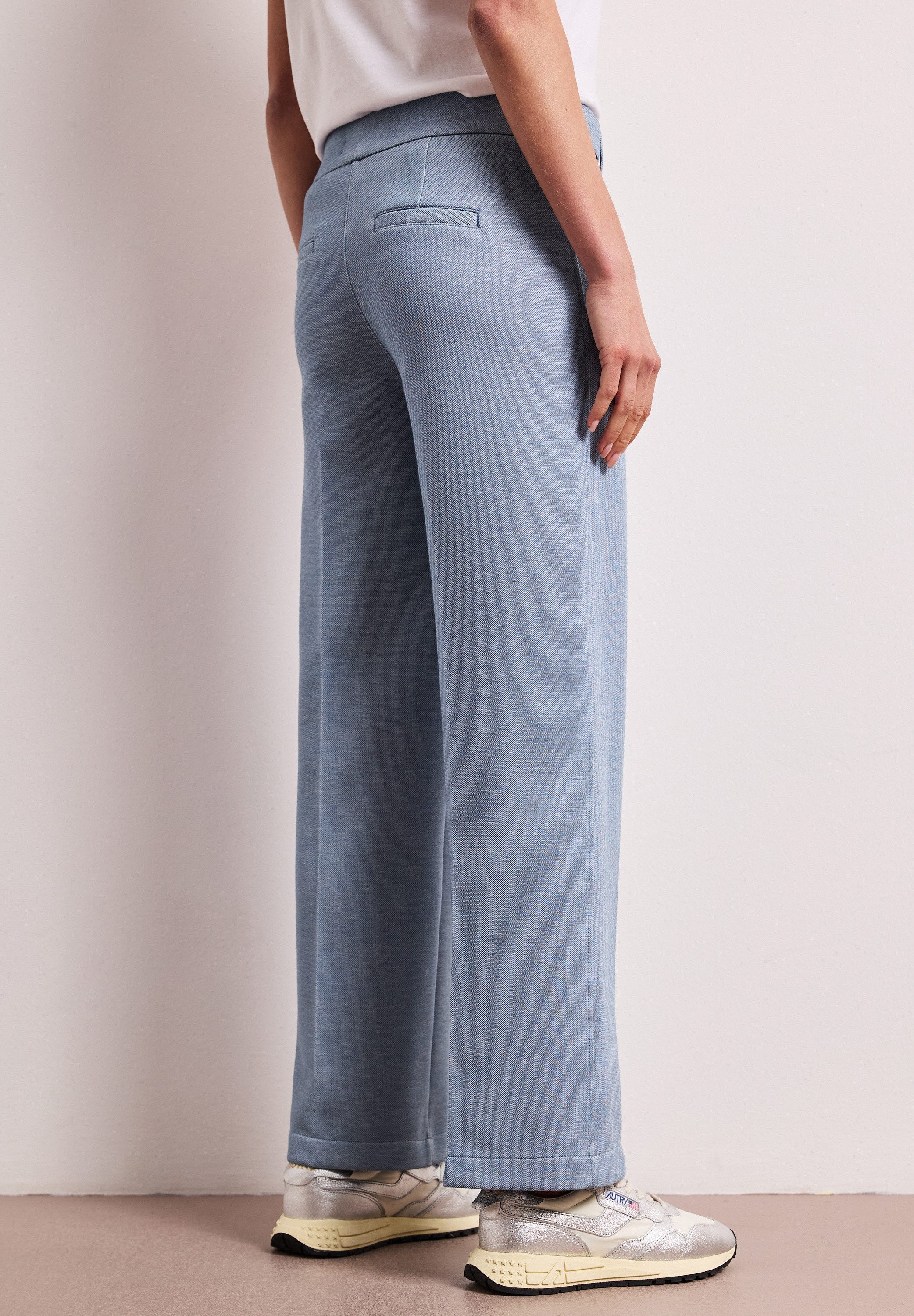 STREET ONE Stoffhose Wide Leg Hose mit Knopf-Details