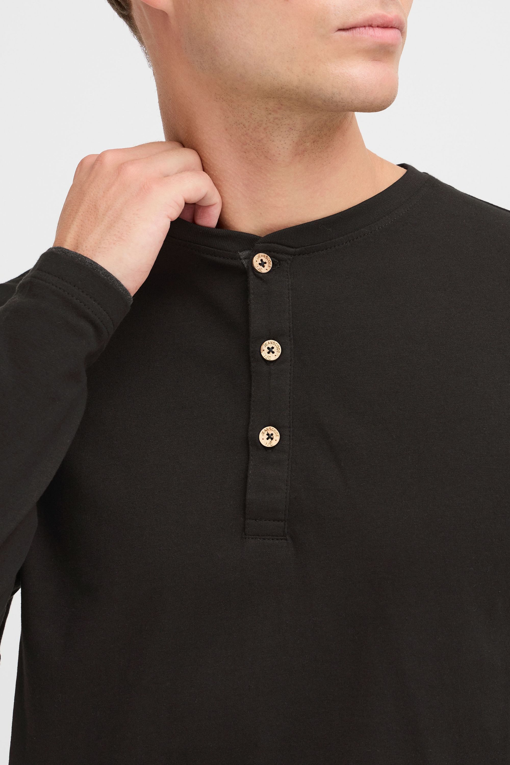 Indicode Rundhalsshirt IDGifford Longsleeve mit Knopfleiste