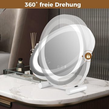 COSTWAY Schminkspiegel (1-St), dimmbar mit Touchschalter, 360° schwenkbar