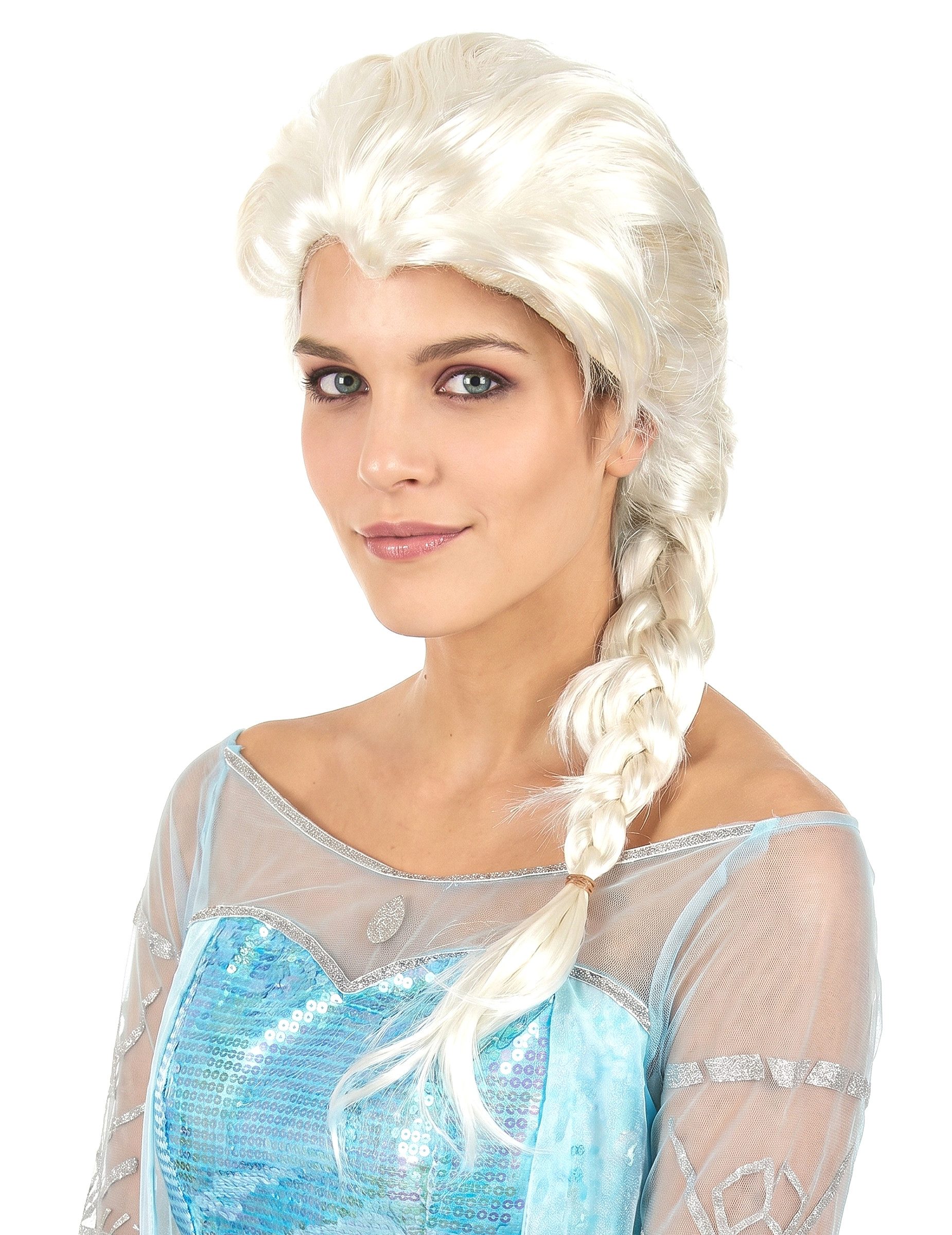 Kostüm Blonde Prinzessinnenperücke mit Zopf