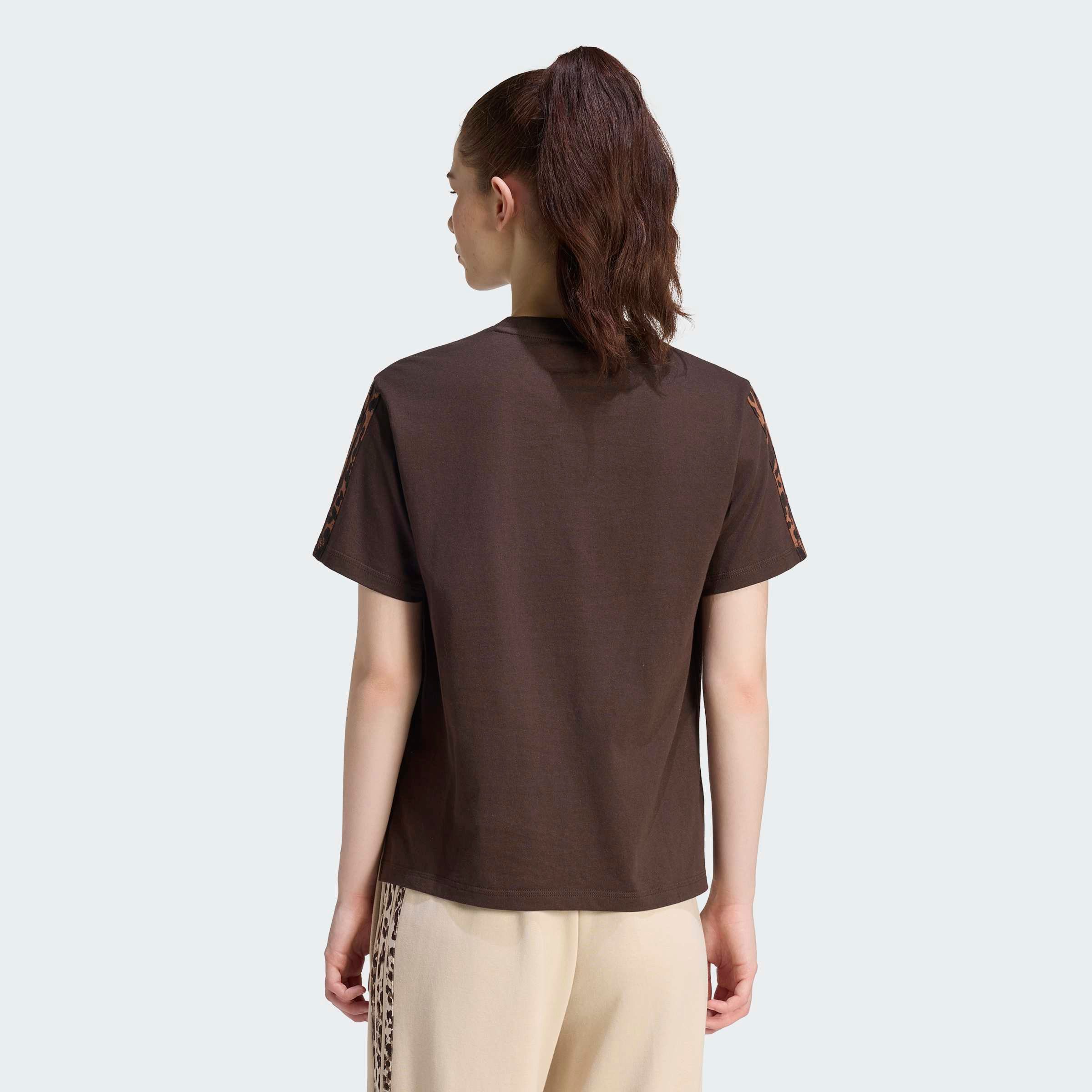 adidas Sportswear T-Shirt W AOP 3S SJ TEE mit Rundhalsausschnitt, ohne Verschluss, aus Baumwolle