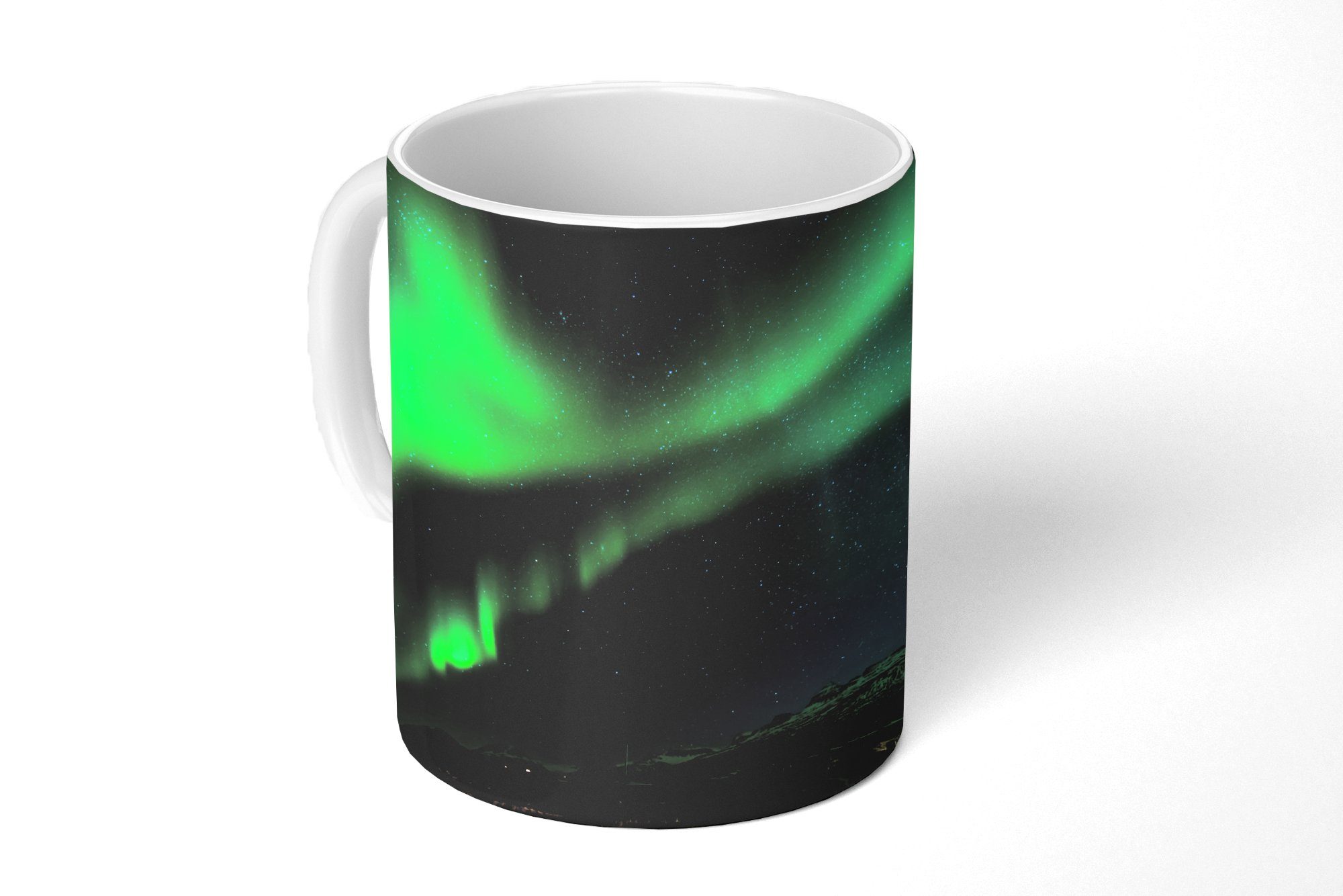 MuchoWow Tasse Nordlichter - Natur - Island, 1-tlg., Keramik, Kaffeetassen, Teetasse, Becher, Kaffeebecher, Geschenk