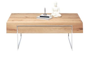 MCA furniture Couchtisch Birmingham (Wohnzimmertisch in Asteiche mit Edelstahl, 110 x 60 cm), mit breiter Schublade