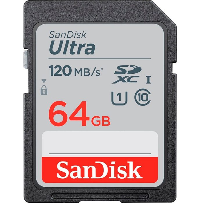 Sandisk Ultra® SDXC™ UHS-I 64 GB Speicherkarte (64 GB Class 10 120 MB/s Lesegeschwindigkeit)
