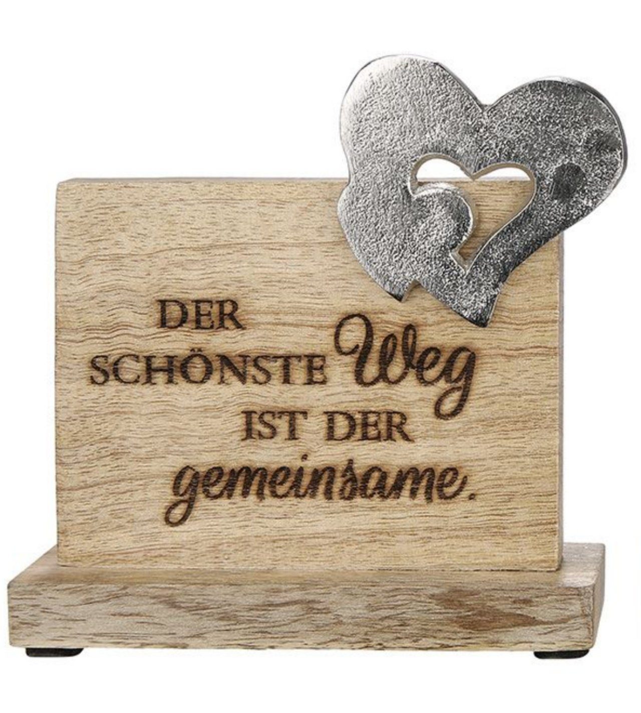 GILDE Dekoobjekt, Edler Liebe Aufsteller, MangoHolz und Metall