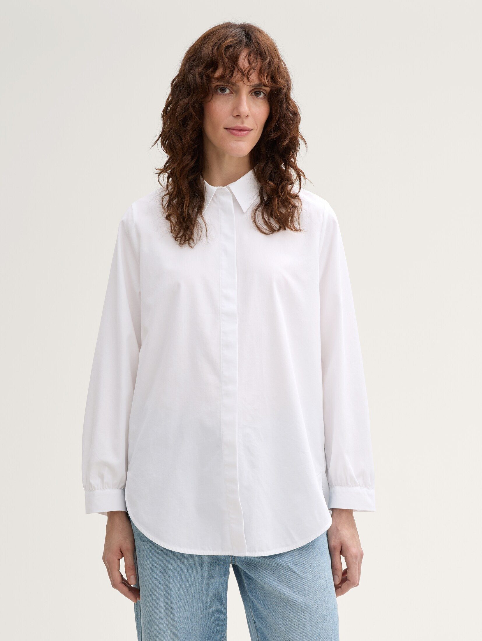 TOM TAILOR Langarmbluse Blusen & Shirts Loose Fit Hemdbluse günstig online kaufen