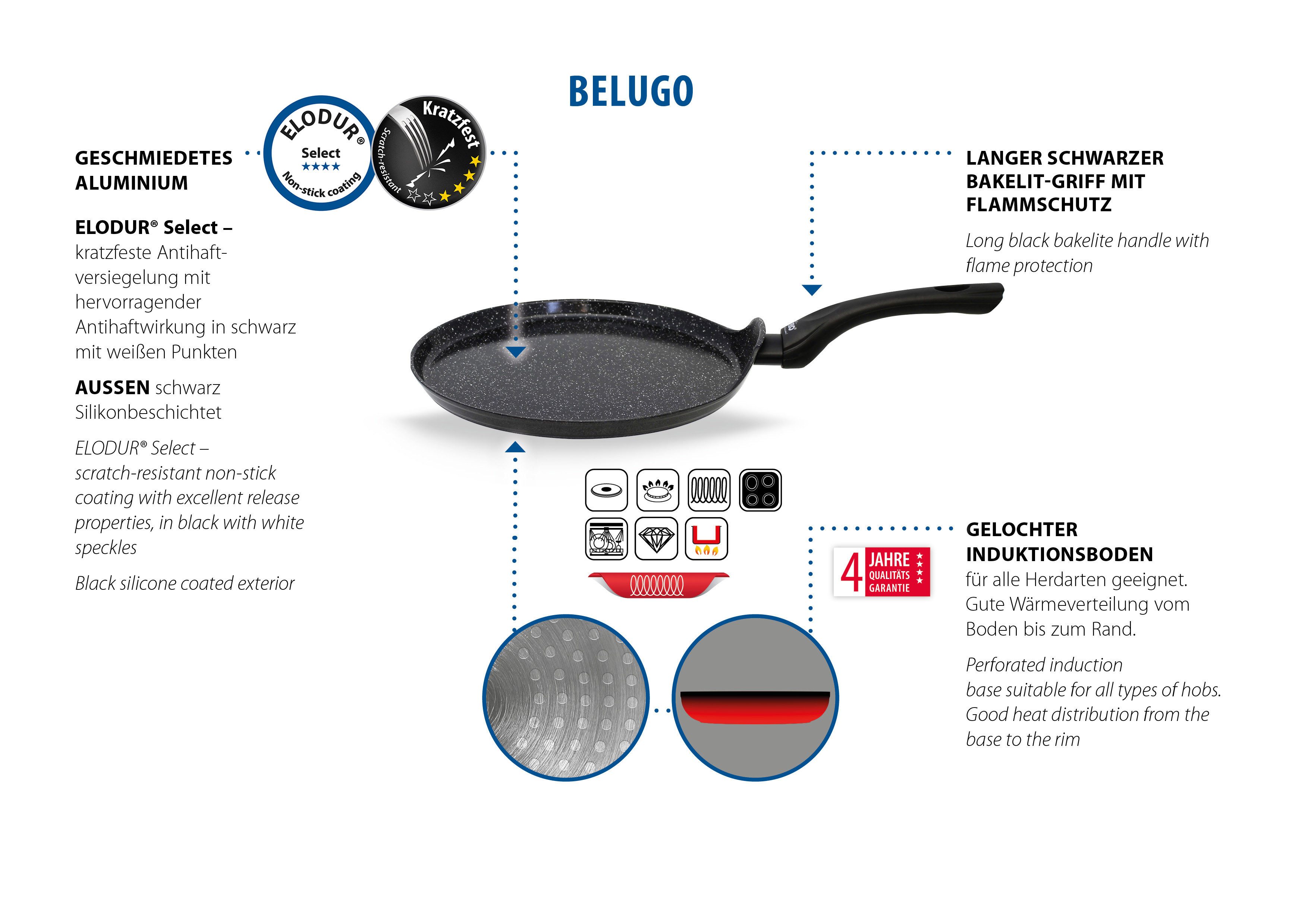 Elo Crêpepfanne Pure Belugo, Aluminium, Ø 26 cm, Induktion