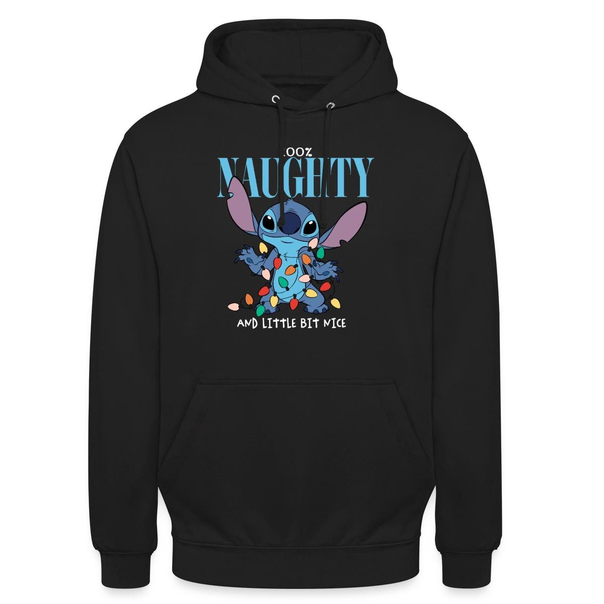 Hoodie Lilo & Stitch Weihnachten 100% Naughty Unisex Hoodie