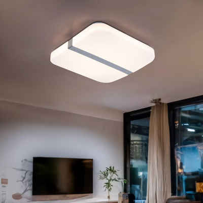 Globo LED Deckenleuchte, LED-Leuchtmittel fest verbaut, Warmweiß, LED Chrom Deckenleuchte Wohnzimmer Deckenlampen Esszimmerlampe