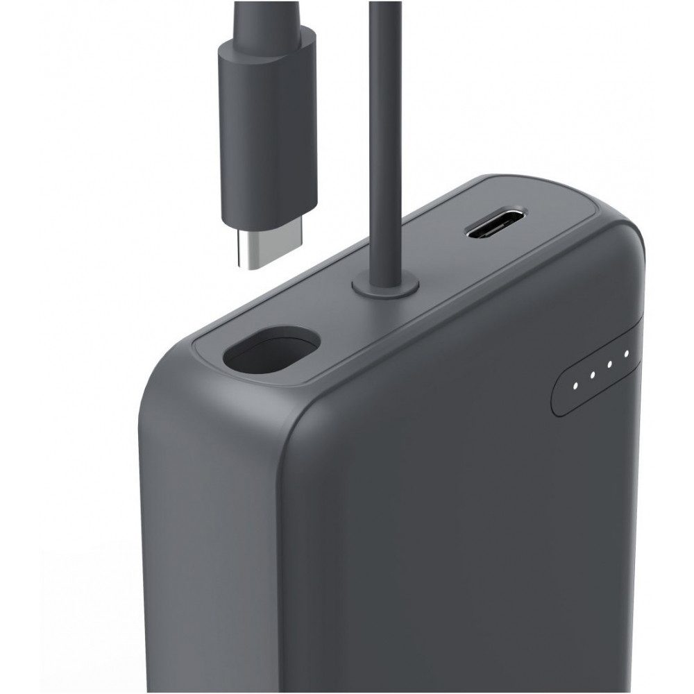 Hama 00201739 Travel Powerbank 10000mAh tragbar anthrazit Powerbank Hama Travel Powerbank anthrazit (5 V V), Schnelllade-Funktion und Tiefentladungsschutz