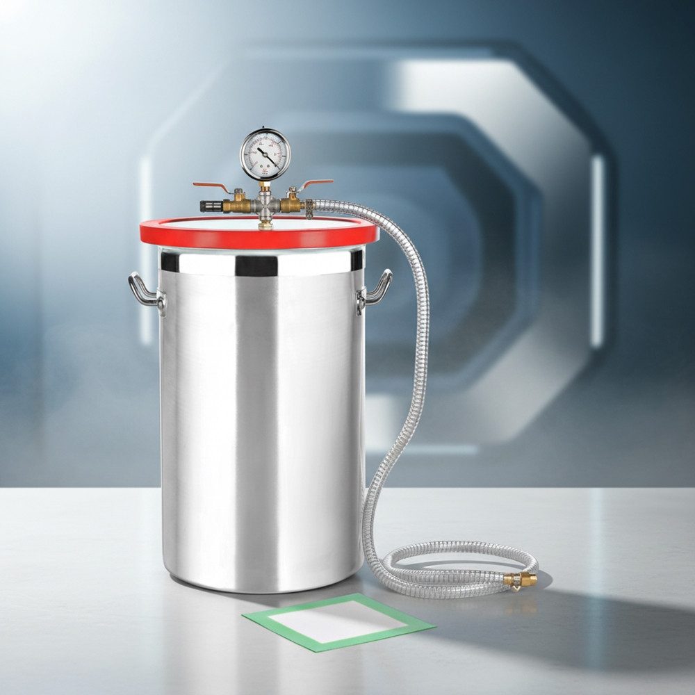 Melko Vakuumbehälter Entgasungskammer Vakuumkammer aus Edelstahl 280x450mm 27,7L, Edelstahl, (Stück, 1-tlg., 1x), Aus Edelstahl