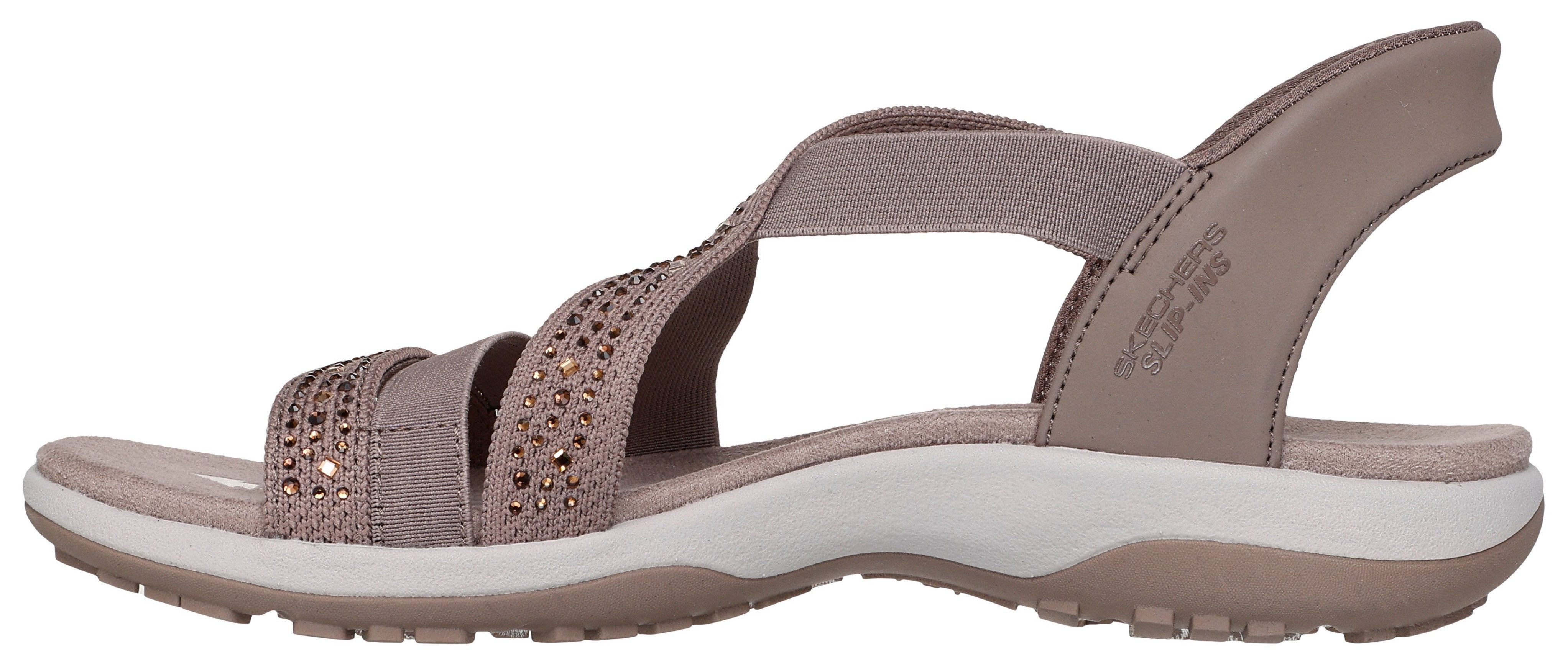 Skechers REGGAE SLIM-SUMMER SPARKLE Sandale, Sandalette, Schlupfschuh mit Slip-ins Funktion