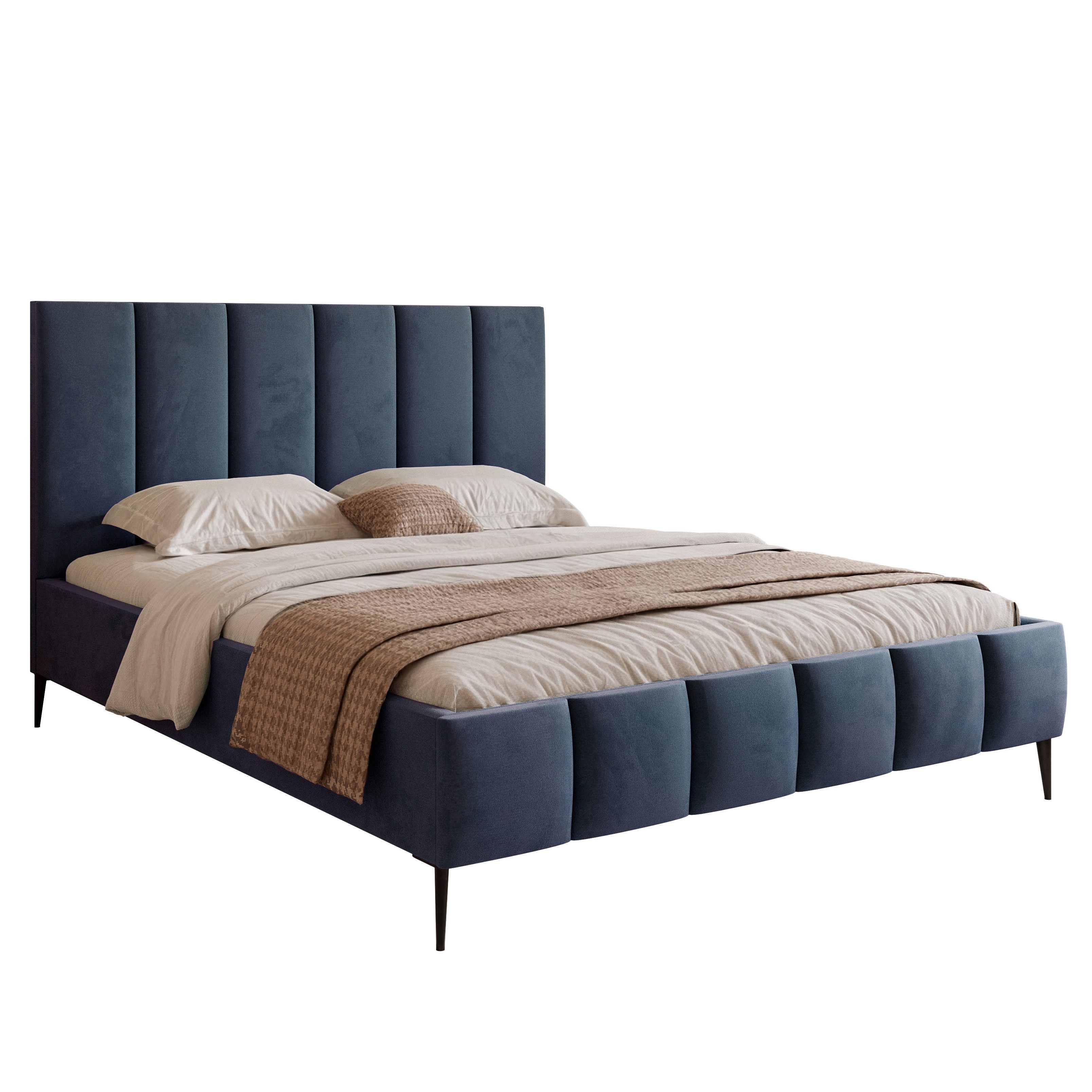 Goldstoff Polsterbett Elegantes Bett mit hohem günstig online kaufen