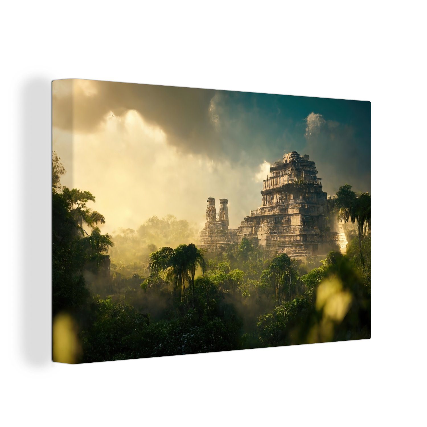 OneMillionCanvasses® Leinwandbild Tempel - Dschungel - günstig online kaufen