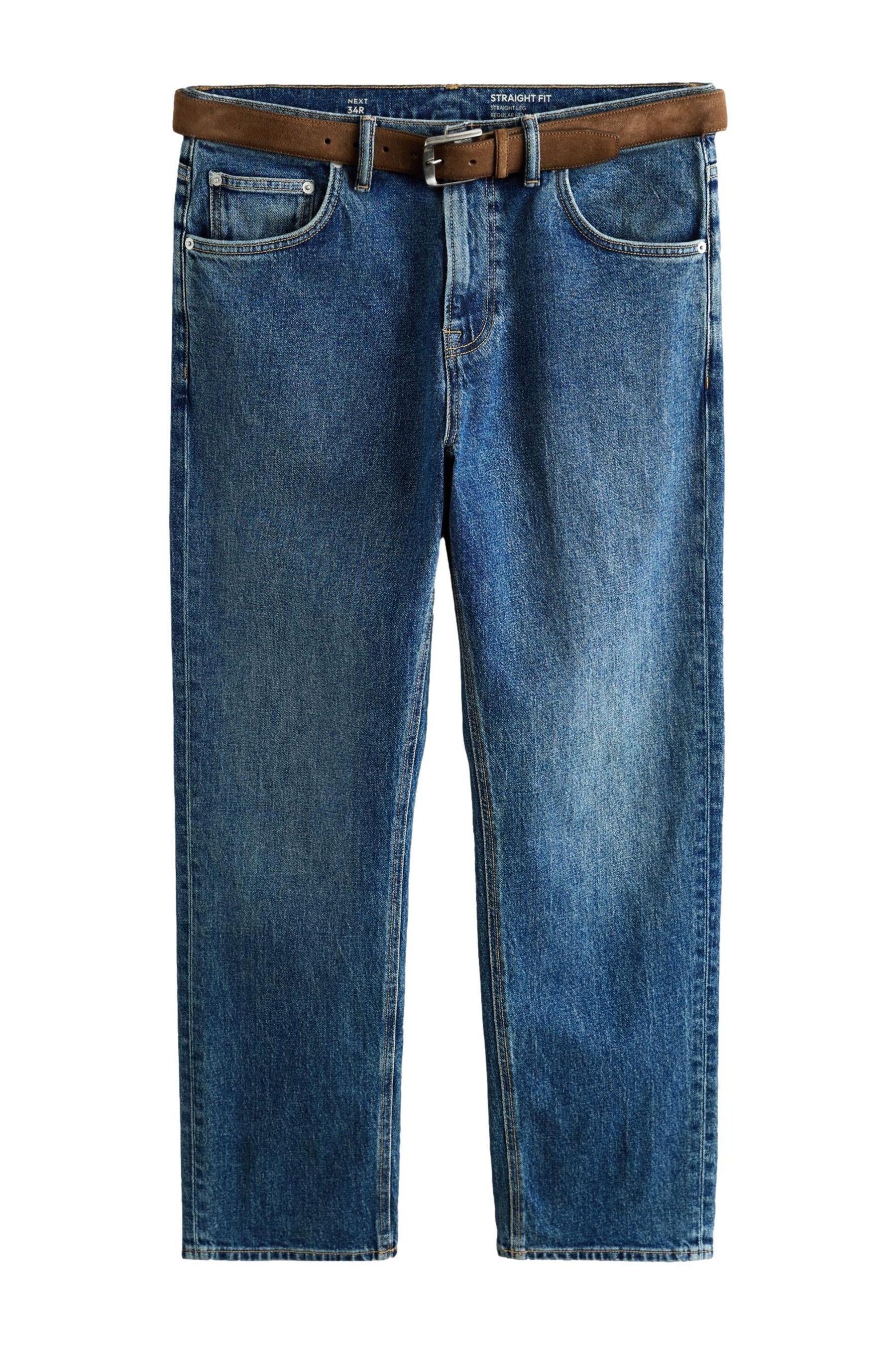Straight-Jeans Straight Fit Jeans mit Gürtel