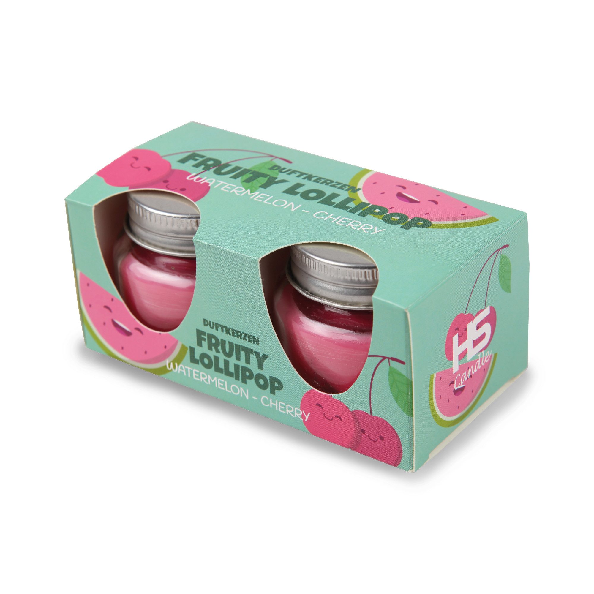 HS Candle Duftkerze Raumduft 2er-Pack (2-tlg), Kerze im Glas mit Deckel, 2er Pack je ca. 7 Std. Brenndauer
