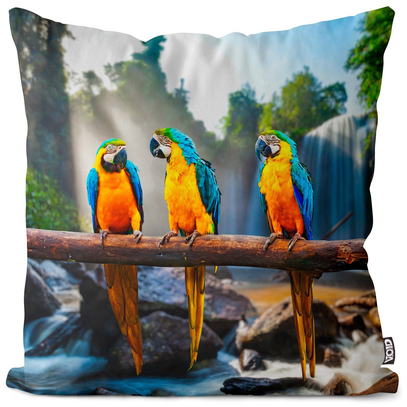 Kissenbezug, VOID Ara Papagei Gelbbrust Vogel Safari Sofa-Kissen Papagei Tier Kissenbezug (1 Afrika Haustier Stück)