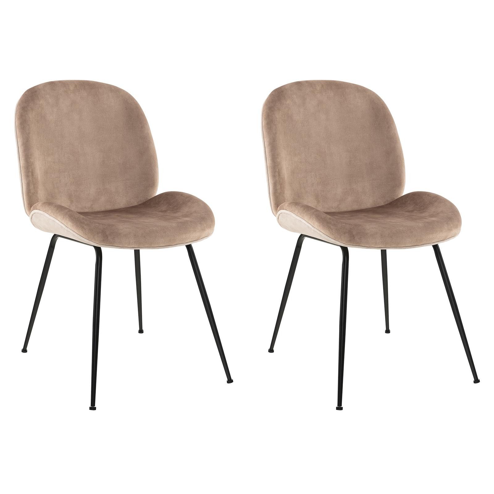 KOMFOTTEU Esszimmerstuhl Küchenstuhl (2er Set), aus Samt Metall,bis 150 kg günstig online kaufen